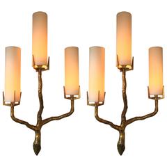 Pair of Sconces Bronze by Maison Arlus, France, 1960s