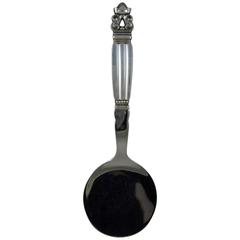 Georg Jensen Sterling Silver Acorn Pattern Tomato Server or Bon-Bon Spoon