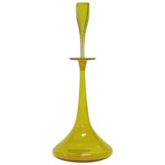 Wayne Husted Blenko Glass Decanter Yellow USA, 1960s 6