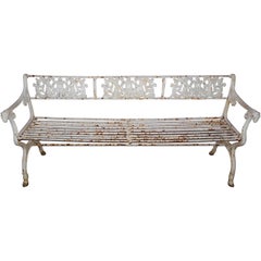 Neoclassical Schinkel cast iron garden bench 19th Century