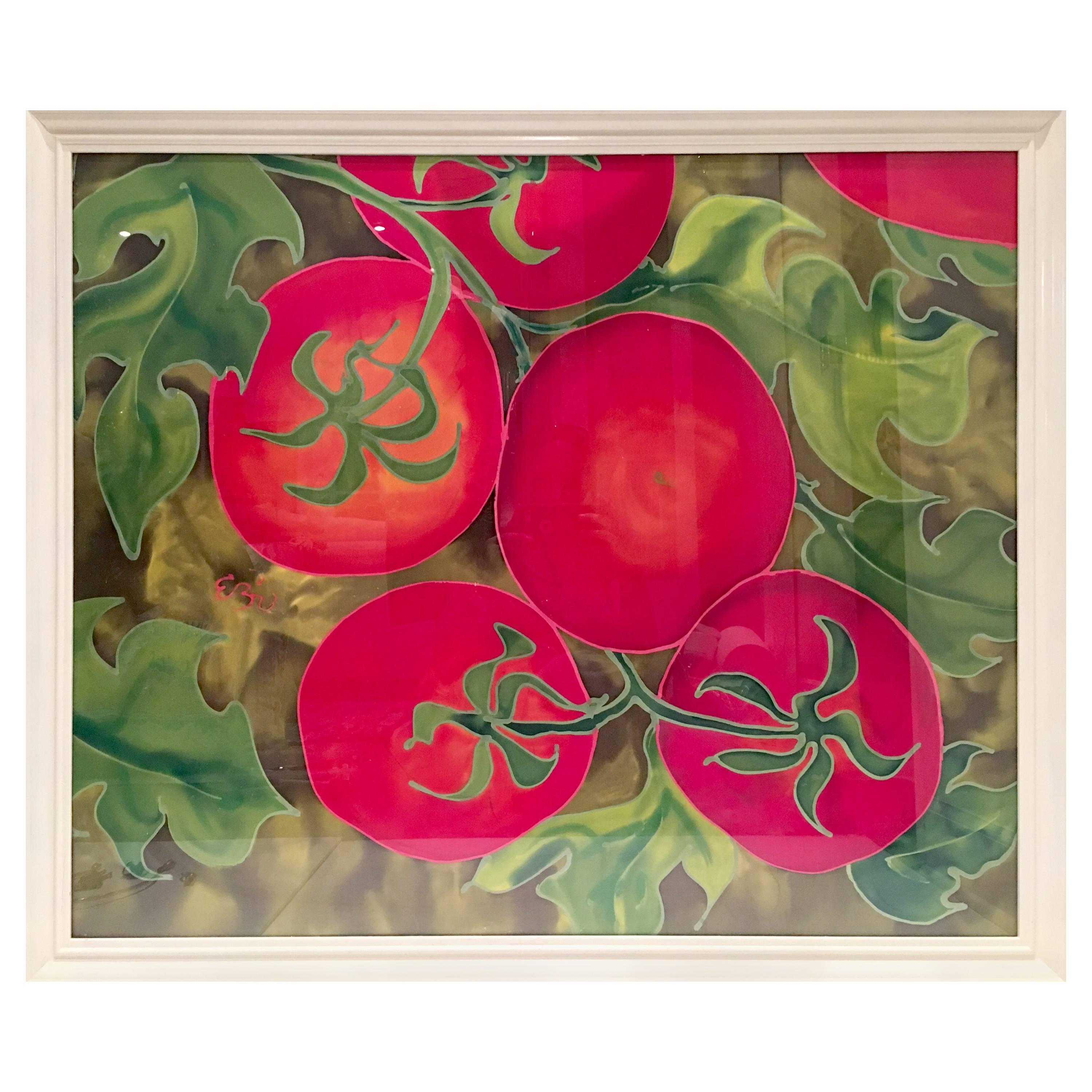 90'S Original Mixed Media Painting "Tomatoes" By, Elizabeth E. Mitchell-Signed For Sale