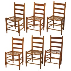 19th c. Handmade Wood/Rawhide Chairs from Historic  Oregon Commune c. 1856-1866