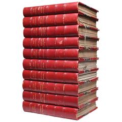 Early 19th Century Red Leather Bound Books, circa 1807