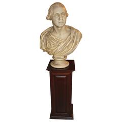 Early 20th Century Plaster Bust of George Washington with Later Pedestal