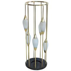 1950s Italian Brass Cage Lamp Pedestal Stand 9