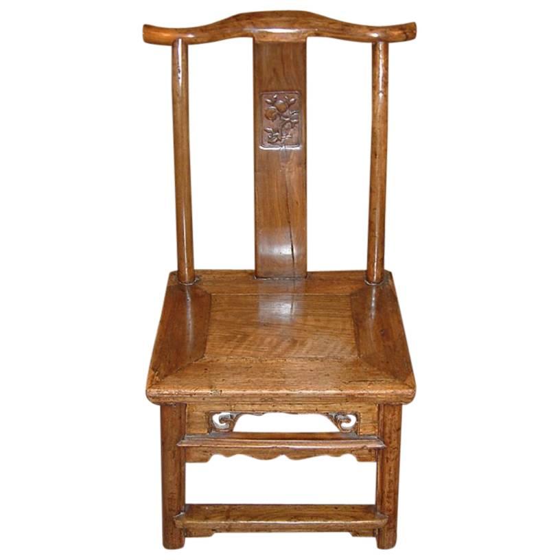 Small Ming Style 19th Possible 18th Century Hardwood Chair For Sale