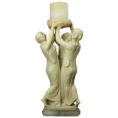 Antique Italian Neoclassical Carved Figural Sculpture of the Three Graces