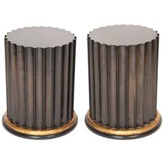 Pair of Neoclassical Style Column Form Occasional Tables