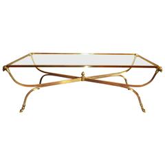 French Mid-Century Modern Bronze Coffee Table