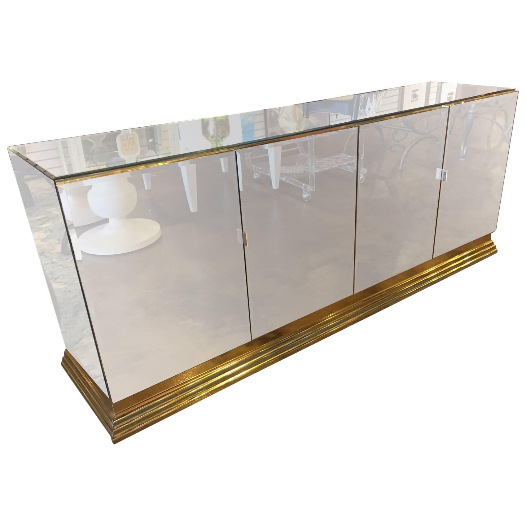 Ello Mirrored Sideboard, MCM, Four Doors