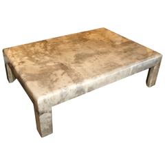 Goatskin Parchment Coffee Table by Jimeco Attributed to Enrique Garcel