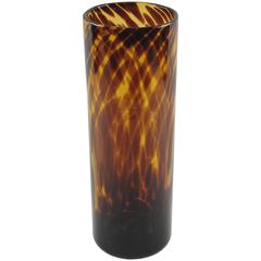 Modernist Tortoiseshell Glass Tumbler Vase for Christian Dior by Empoli, 1960s 2