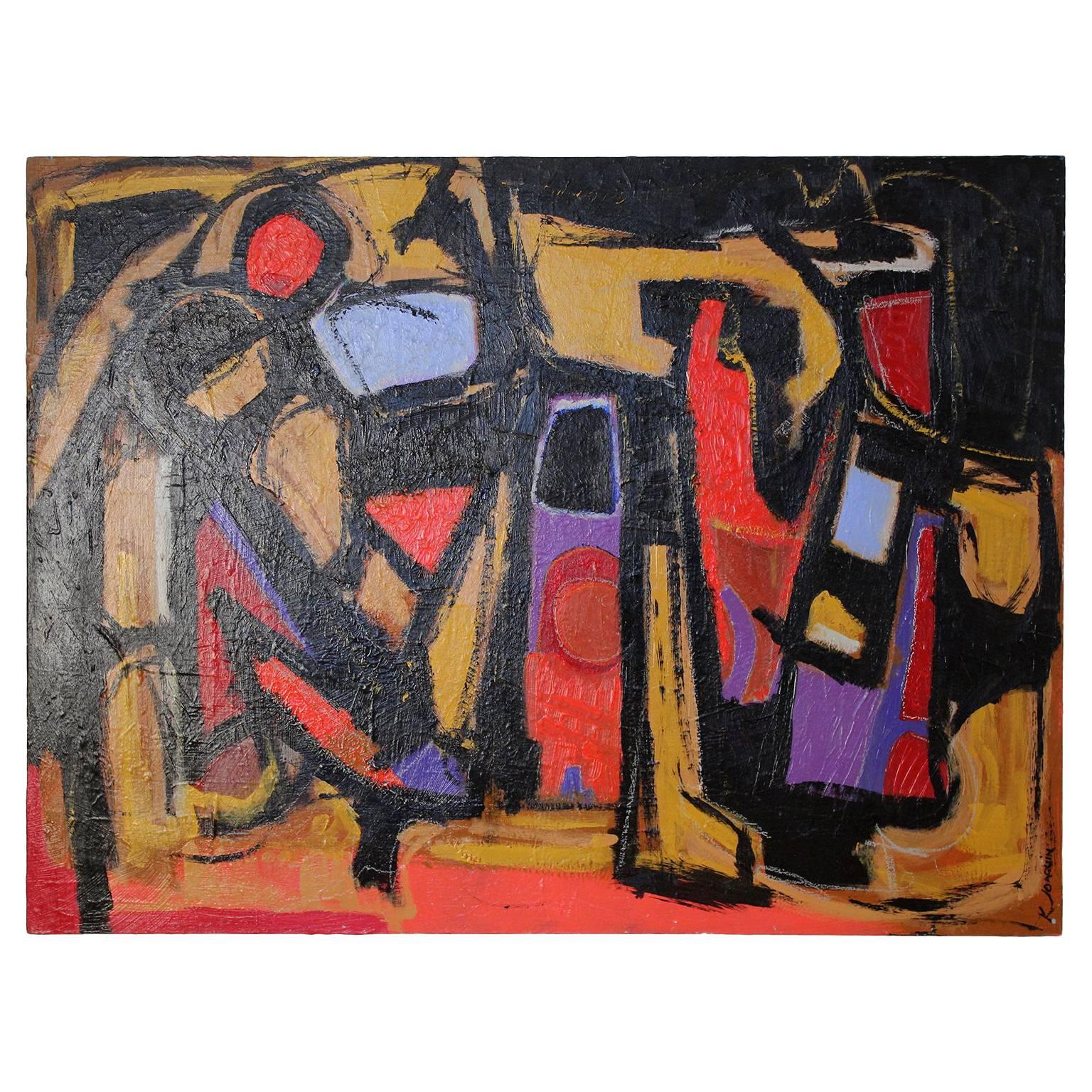 Ken Joaquin Original Abstract Oil Painting "Hiding in the Shadows"