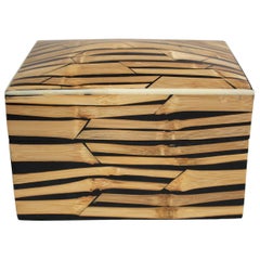 1990s R & Y Augousti Bamboo Lidded Box Signed, Paris