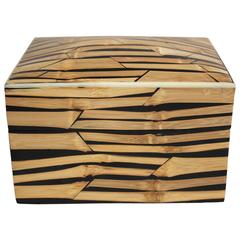 1990s R & Y Augousti Bamboo Lidded Box Signed, Paris 11