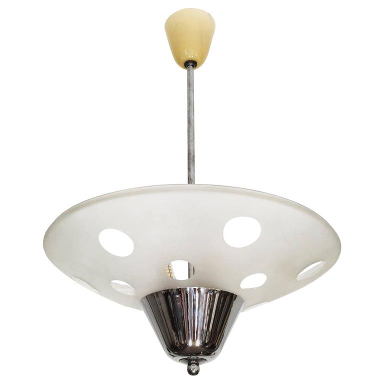 Mid-Century Glass Pendant For Sale at 1stdibs