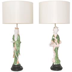 Pair of Hollywood Regency Style Figural Form Table Lamps