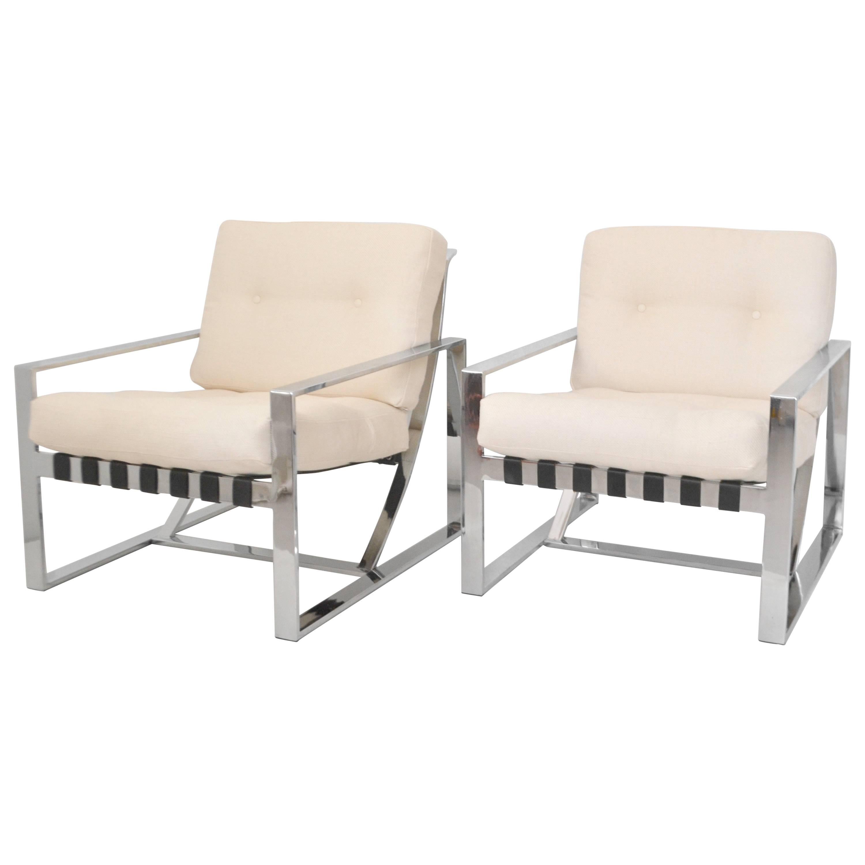 Pair of Italian Neo Rationalist Club Chairs For Sale