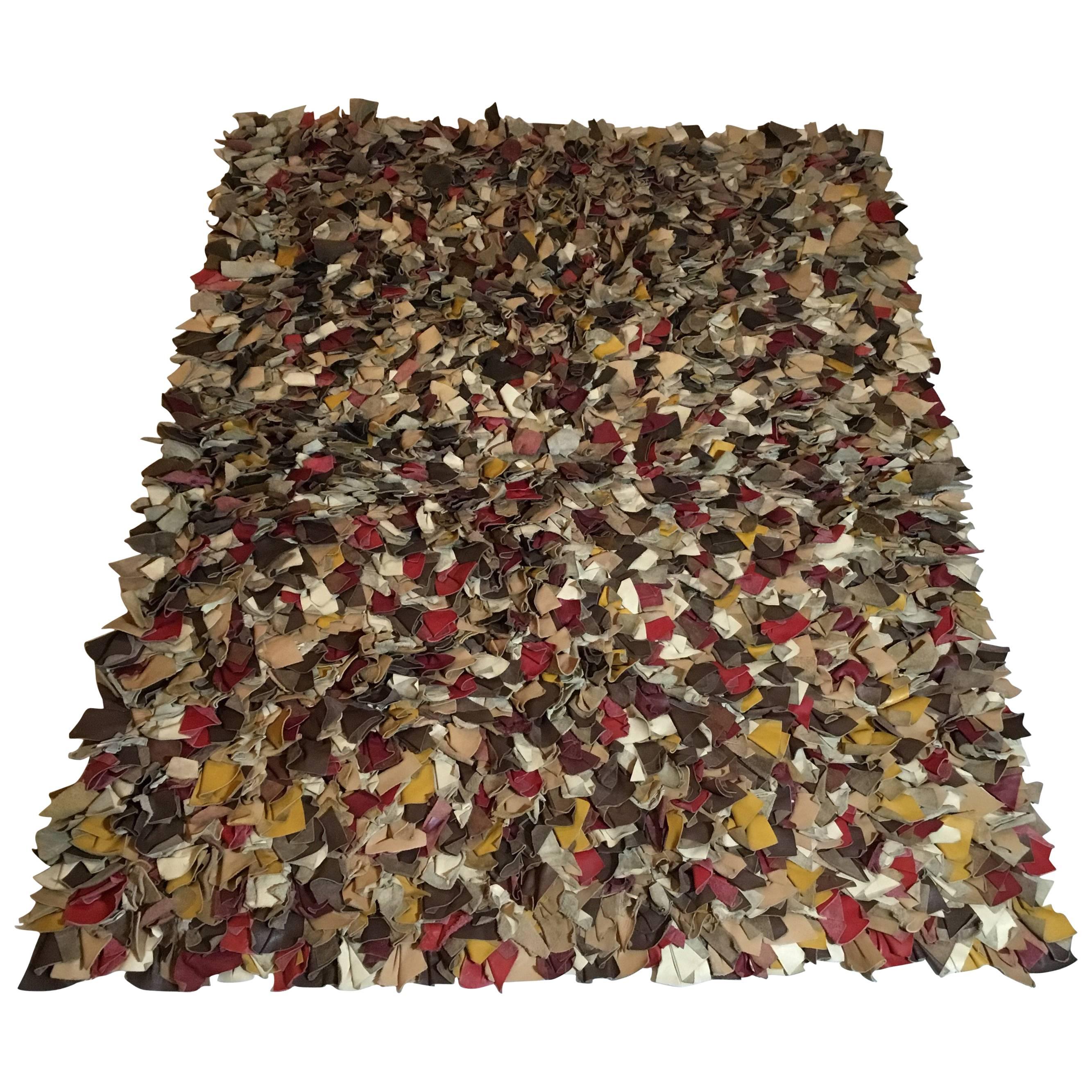 Scandinavia Patchwork Leather Rug at 1stDibs