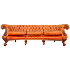 1950's Tufted Leather Chesterfield Sofa