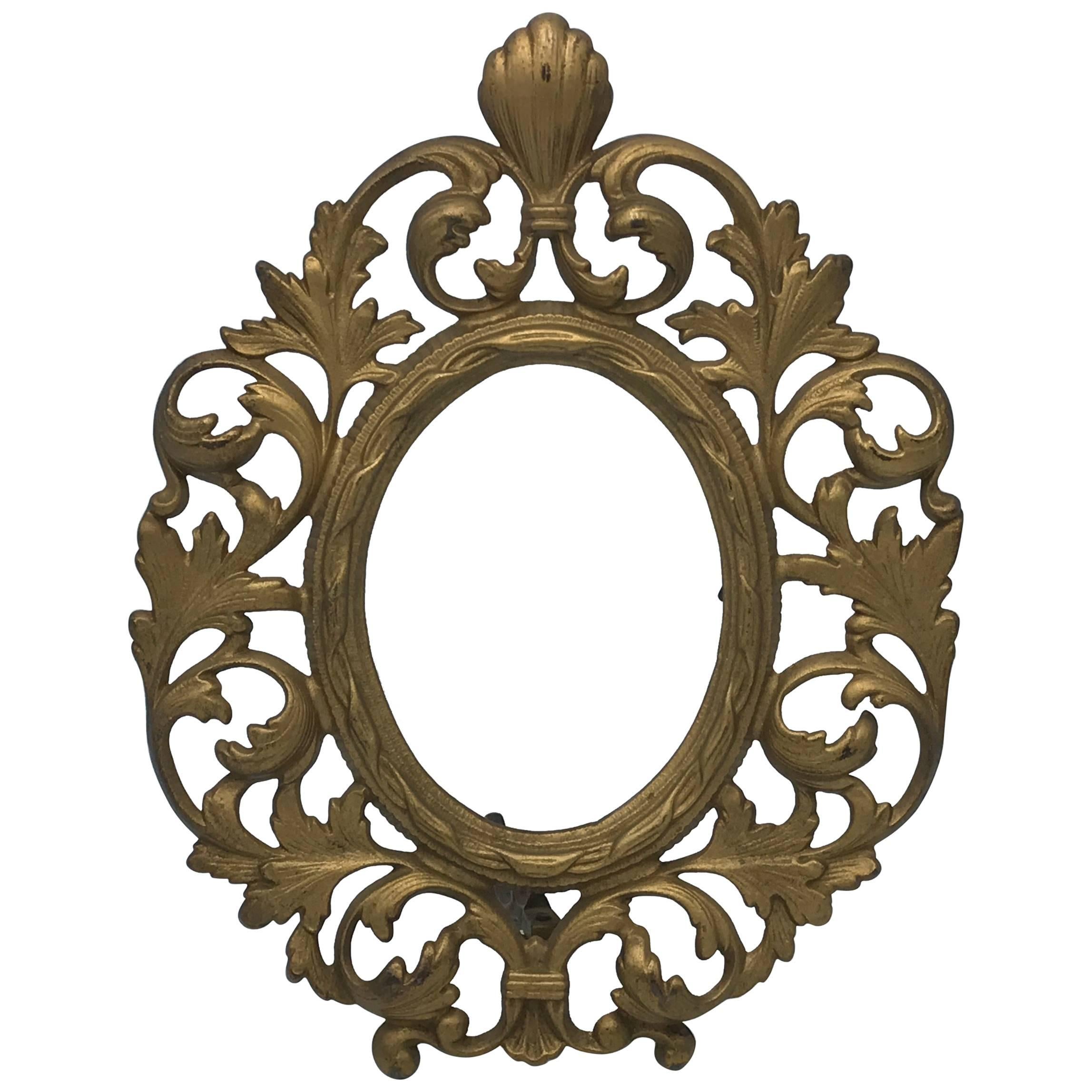 19th Century Gilt Bronze Standing Picture Frame