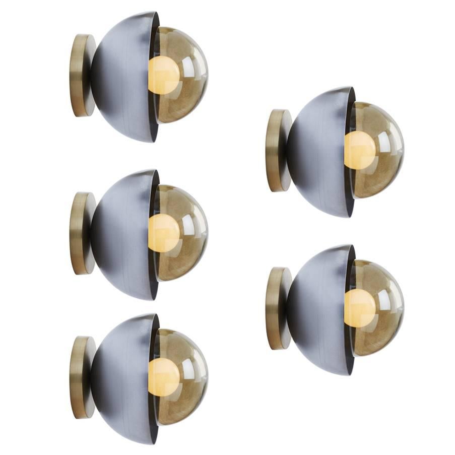 Curve Brass and Steel Wall Sconces