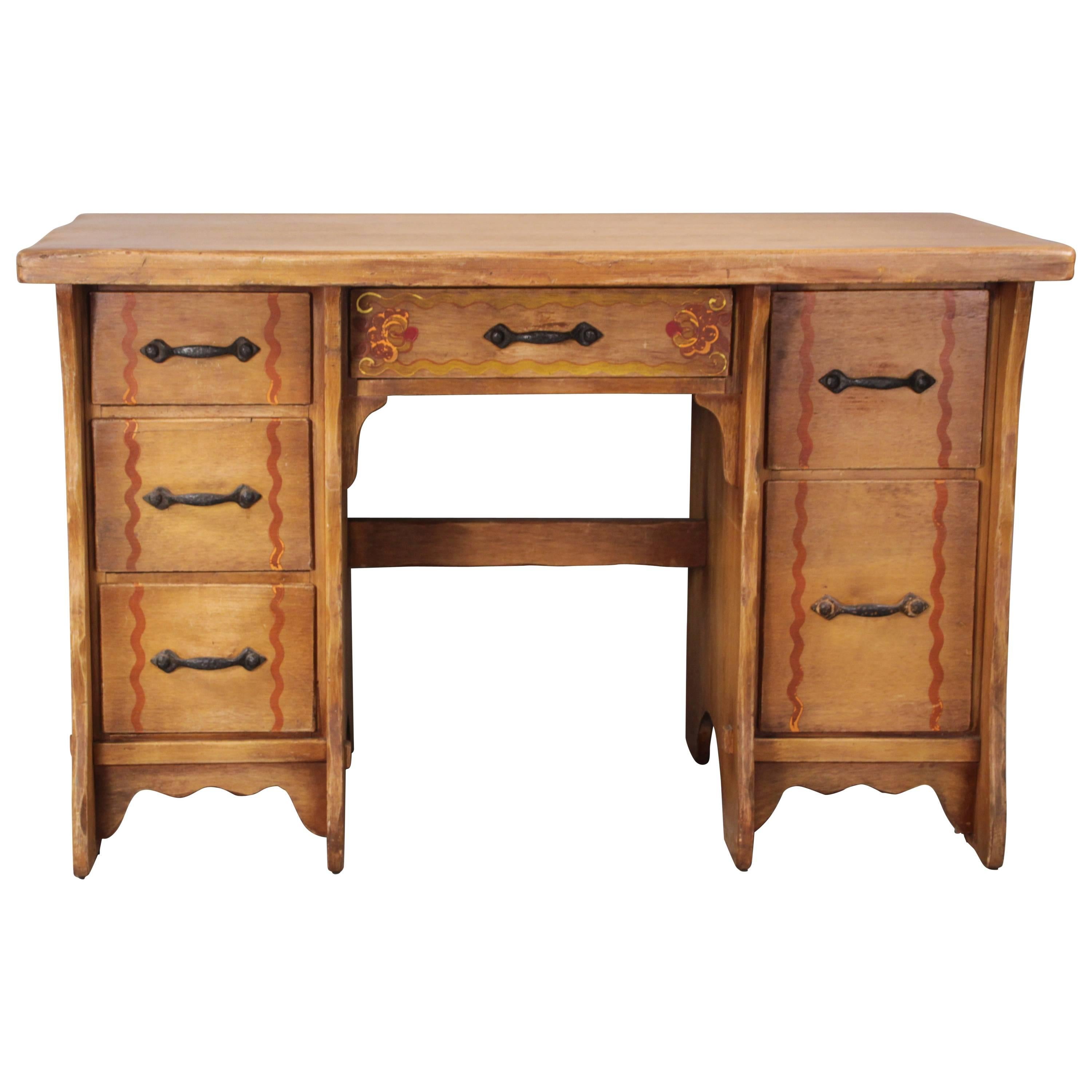 1930s Larger Monterey Period Painted Desk