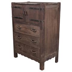 Vintage 1930s Signed Monterey Gentleman Dresser in Old Wood Finish