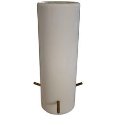 Habitat Brass and Glass Cylindrical Table Lamp Attributed to Paul Mayen
