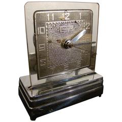 Art Deco Machine Age Viking Moon Glo Lighted Electric Mantle Clock