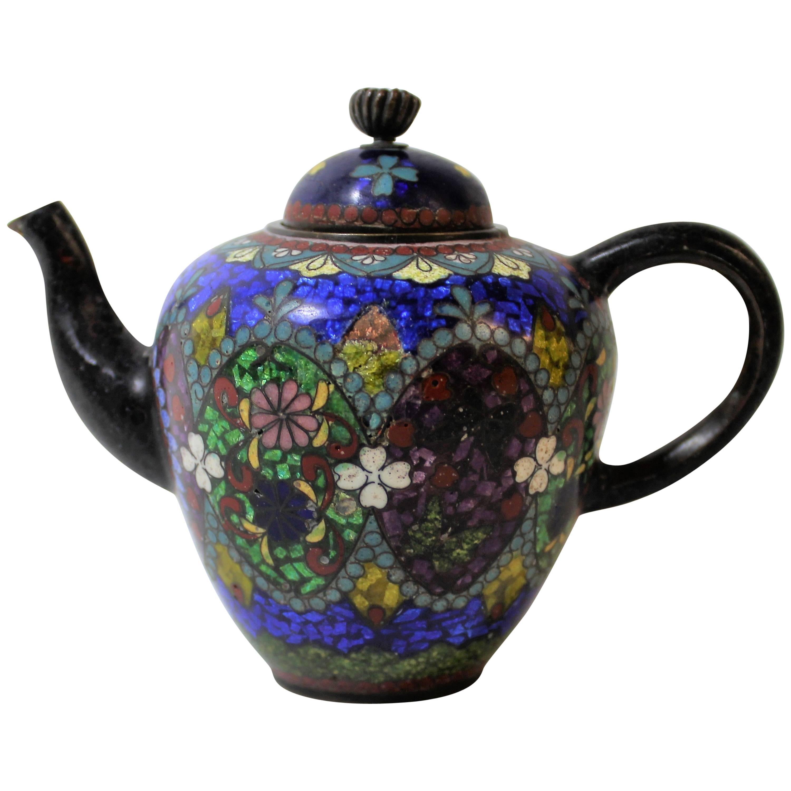 Japanese Meiji Period Cloisonne Miniature Teapot