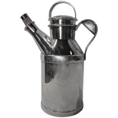 Art Deco Nickel Plate Milk Can Cocktail Shaker by Reed and Barton, circa 1938