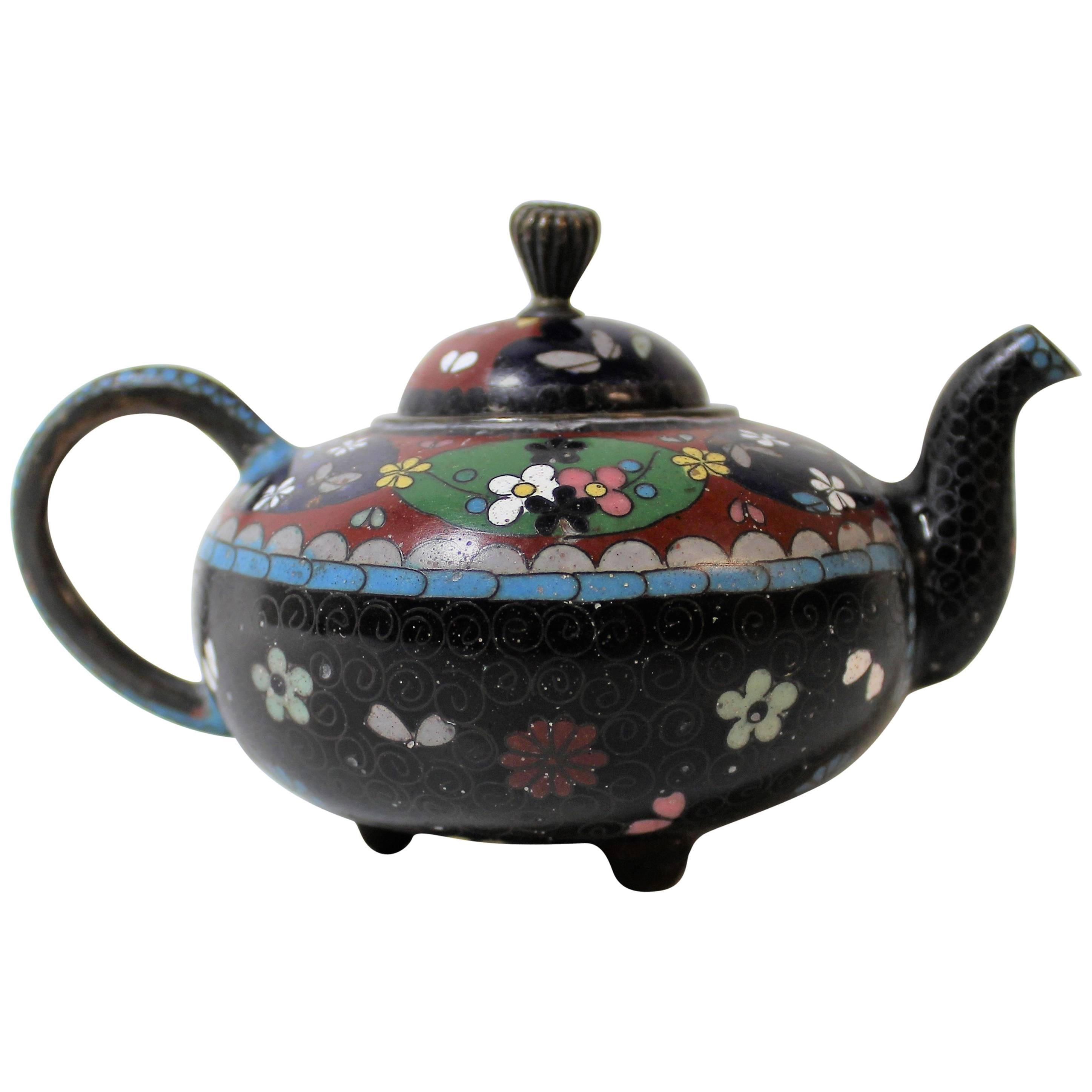 Japanese Meiji Period Miniature Cloisonne Teapot