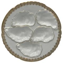 19th Century French Limoges Gilded Oyster Plate