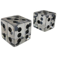 Vintage Pair of Large Acrylic Dice by Charles Hollis Jones