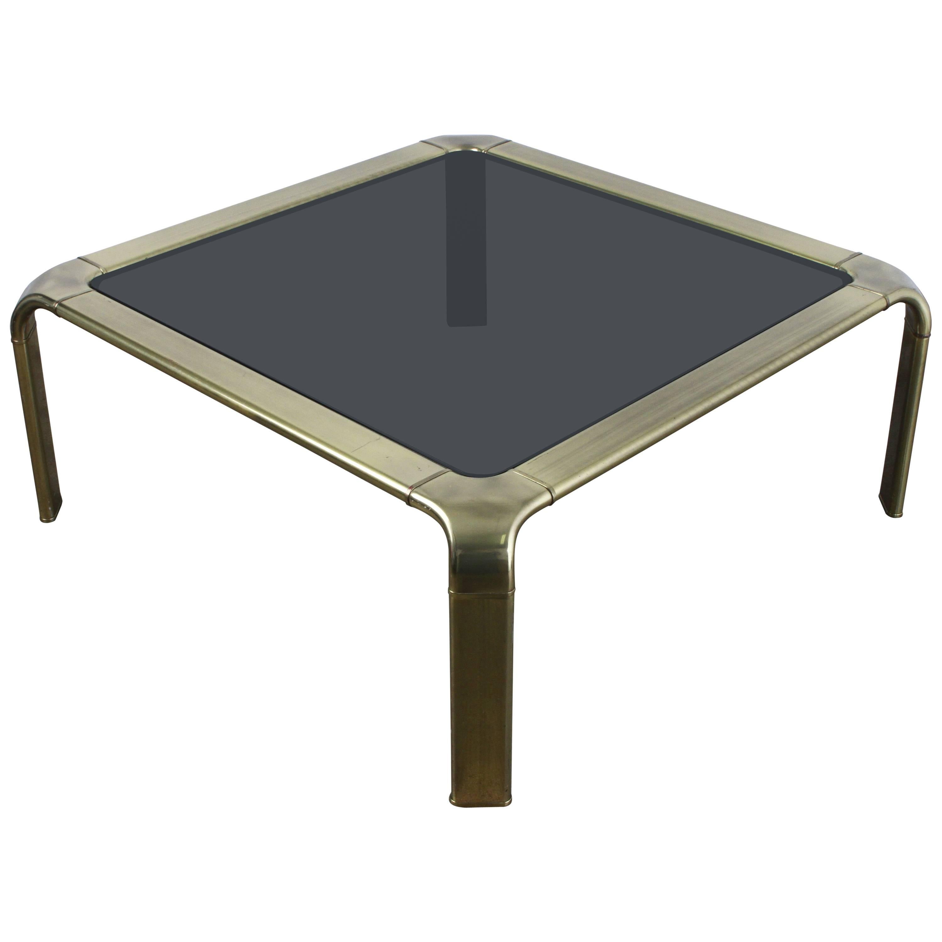 Widdicomb Waterfall Coffee Table in Brass and Glass