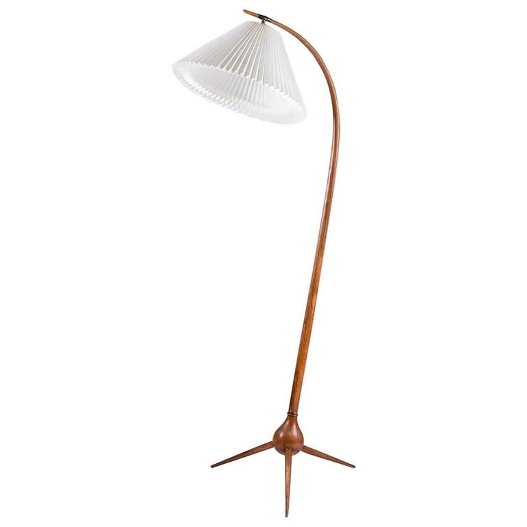 Severin Hansen Jr Teak Floor Lamp Bridge Denmark 1950s For Danish Mid Century Floor Lamp Bridge By Severin