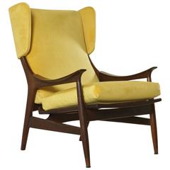 Armchair Teak Foam Padding Velvet Upholstery Vintage Northern Europe, 1960s 7