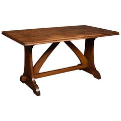 Antique Oak Plank Top Refectory Table