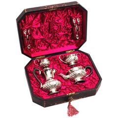 Antique Sheffield Silver Plated Cased Tea Set, circa 1890