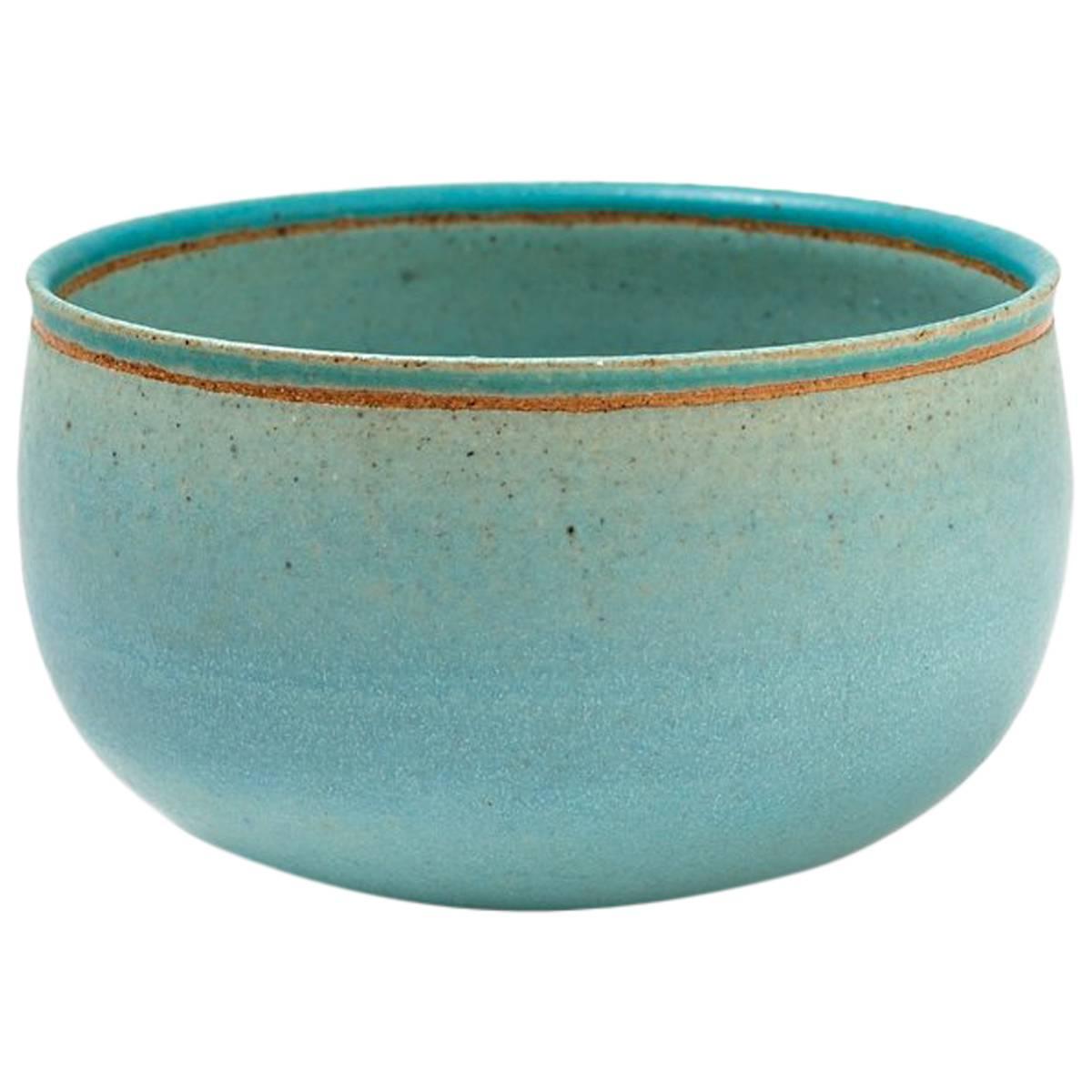 Very Rare and Elegant Blue Ceramic Bowl by Alev Ebüzziya Siesbye, circa 1988