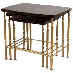 Rare Set of Aldo Tura Stacking Tables 1