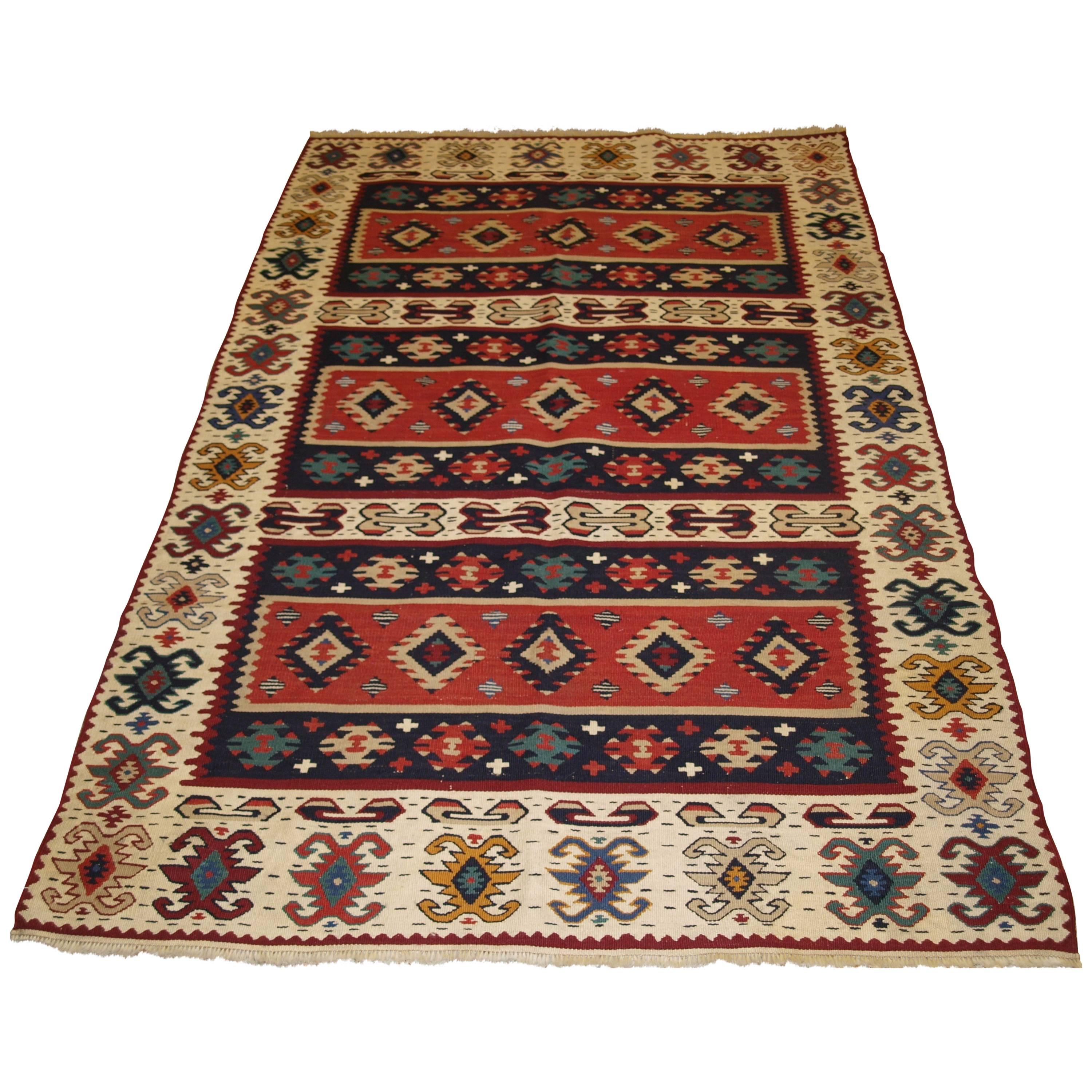 Old Anatolian Sharkoy Kilim, Western Turkey, circa 1920 For Sale