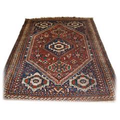 Old South West Persian Rug with Tribal Design, Khamseh Tribe, circa 1920
