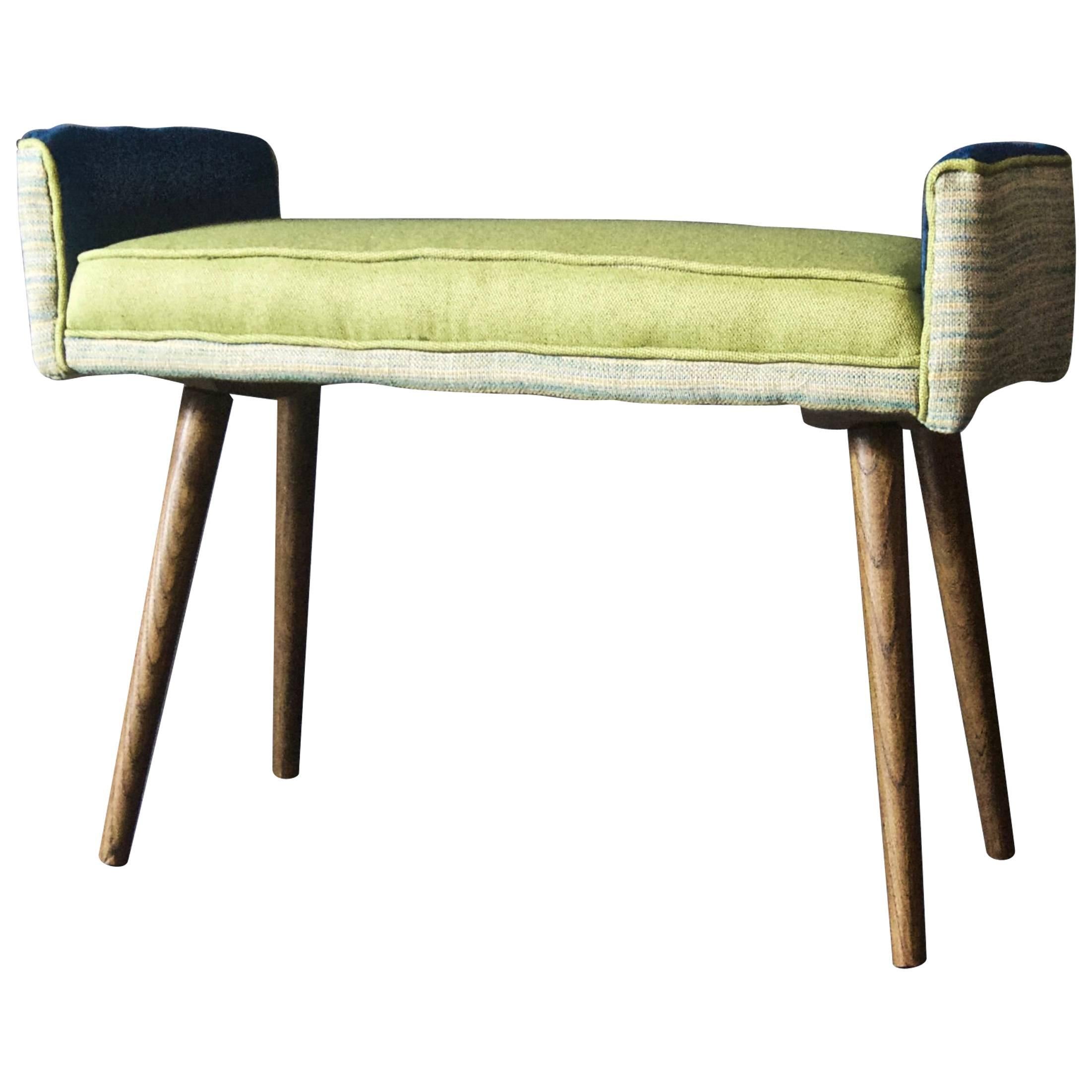 Studio Series: Backless Vanity Size Stool, Spring Linen Leaf Green Seat-in stock For Sale