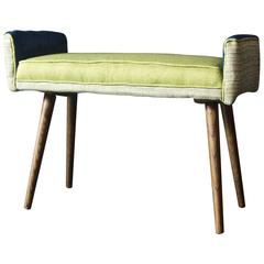 Studio Series: Backless Vanity Size Stool, Spring Linen Leaf Green Seat-in stock