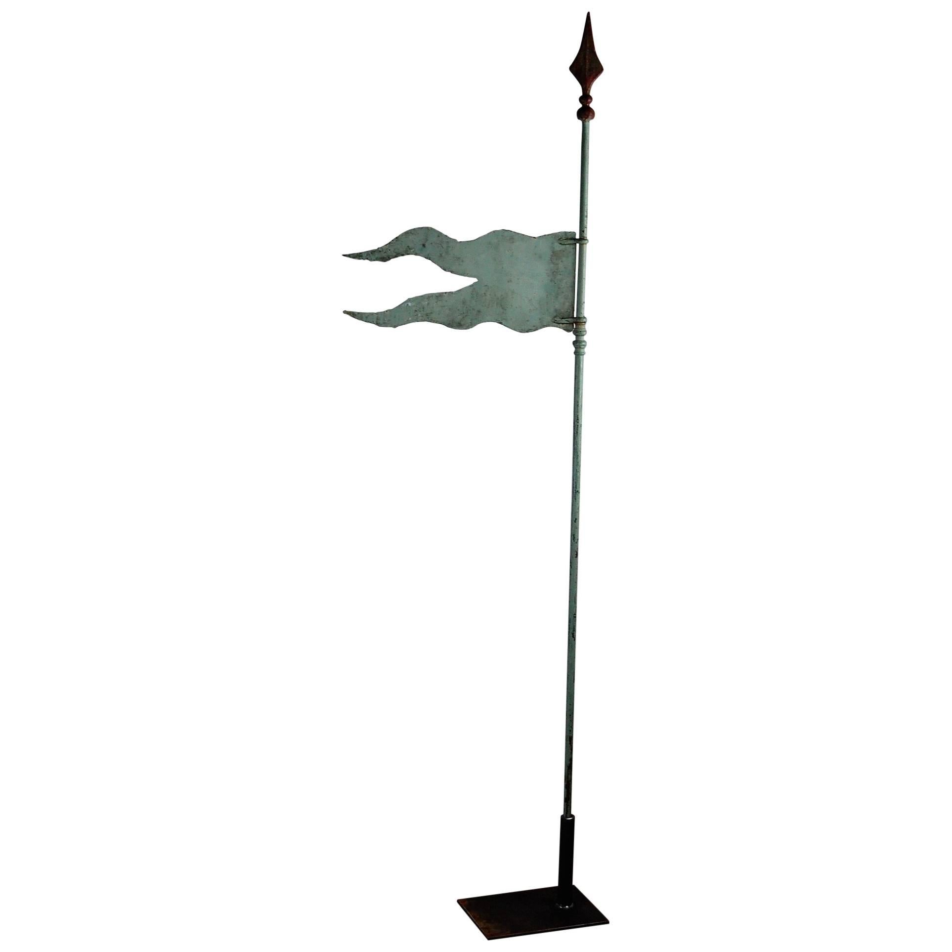 Early 20th Century French Silhouette Flag Weathervane