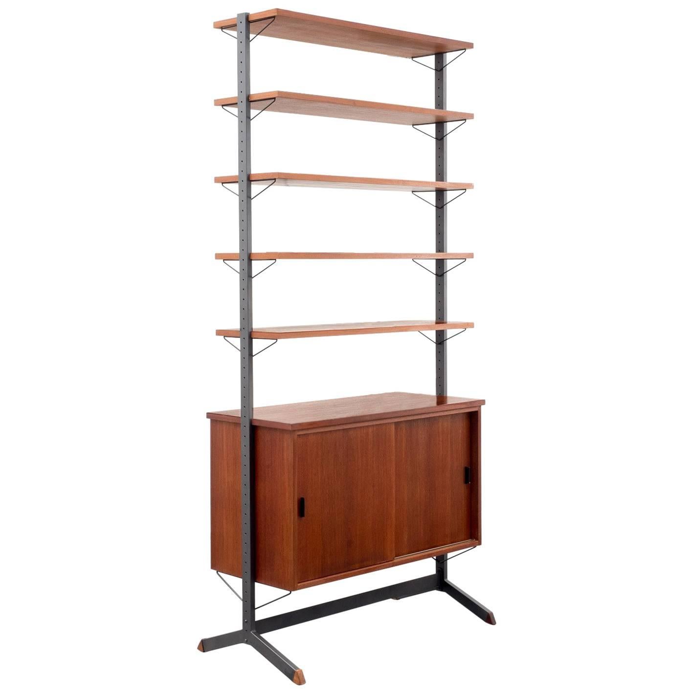 Rare 1960s Teak Shelf "Pira", Made in Sweden, Partition