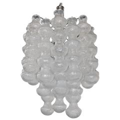 Large Layered Mid-Century Seguso Bubble Glass Chandelier