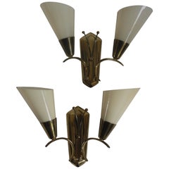 Pair of Wall Sconces in the Style of  Paavo Tynell, circa 1950s